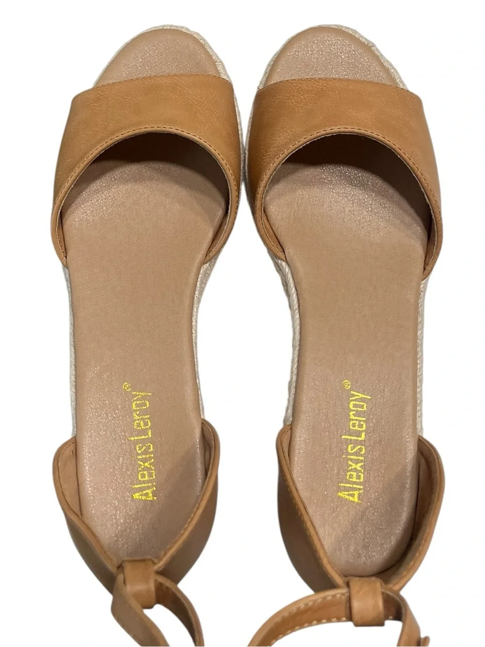 Espadrille Tan Wedge Sandal with Strap - Size 8.5